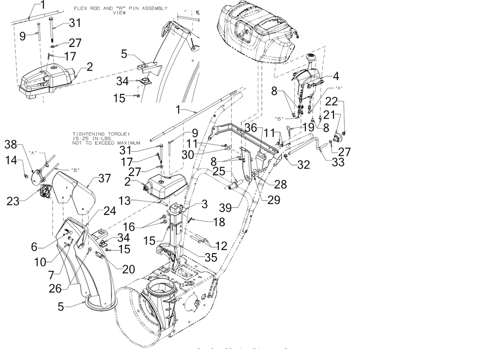 Chute Diagram and Parts List for 2X28-INCHHP (31AH54ST710)(2016) Cub Cadet Snow Blower